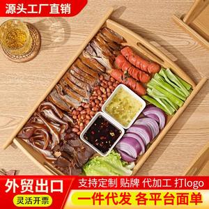 Bandejas de bambú y madera al por mayor, bandejas para hoteles, bandejas de madera de alta calidad con asas y logotipo para artículos desechables. - Product Image 5