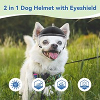 Casco de Seguridad para Perros con Gafas Integradas, Gorra de Motocicleta Estilo Punk, Protección para la Cabeza para Actividades al Aire Libre