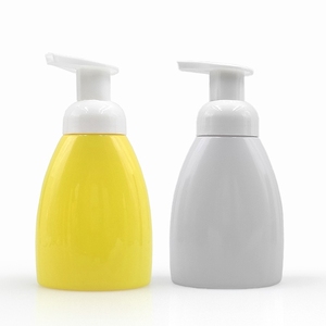 Bouteille plate en PET de 250 ml personnalisable jaune, blanc, vert avec pompe mousse pour désinfectant pour les mains, mousse nettoyante, lotion de <span class=keywords><strong>bain</strong></span> pour enfants - Product Image 3