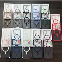 Étui de téléphone magnétique antichute antichoc en PC transparent + TPU à bords mats de conception luxueuse pour Samsung A17 A07 A36 A06 A16 A56