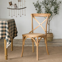 Chaise de salle à manger empilable ergonomique et durable en bois naturel avec dossier croisé pour la maison, le bar, les appartements, les événements, les mariages, les hôtels