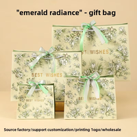Op maat gemaakte luxe bedrukte papieren cadeauzak met hete-stempel bedrukking, Chinese stijl, voor verjaardag, Valentijnsdag, groothandelsprijs, verpakkingszak