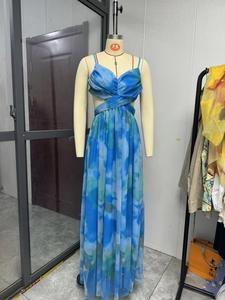 New European and American <b>Spring</b> Summer New Mesh Print Strap <b>Dress</b> Vacation Casual Party <b>Dress</b> - Product Image 4