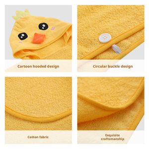Toalla de Baño con Capucha para Niños, Bata de Toalla Gruesa y Absorbente para Niños y Niñas, Poncho para Bebés - Product Image 6