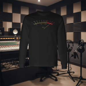 T-shirt à manches longues, design VU Meter, noir, pour DJ, producteur musical - Product Image 3