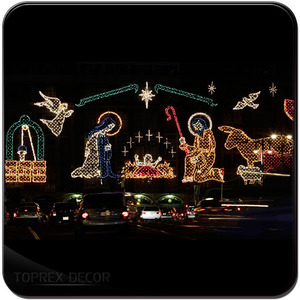 Nuovo Design decorazione natalizia da esterno Led presepe e presepi motivo natale corda luce 225cm - Product Image 3