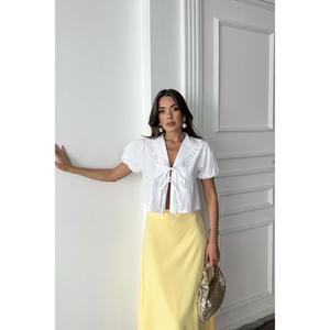 Chemise à col en dentelle blanche pour femmes, popeline, style vintage doux, respirante, à porter au quotidien - Product Image 5