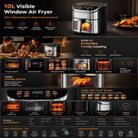 Friteuse à air numérique AOJA 1500W+300W avec écran tactile LED et 10 menus électroniques prédéfinis