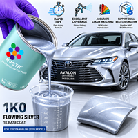 Peinture automobile Avalon 2019 1K0 Flowing Silver Metallic, peinture de base automobile 1K, peinture acrylique pour la retouche automobile, couleur personnalisée OEM