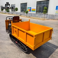 OKEMAN 1,5 Tonnen Handgeführter Gummiketten-Raupentraktor Hydraulischer Dumper Benzinbetrieben für Garten- und Landschaftsbau