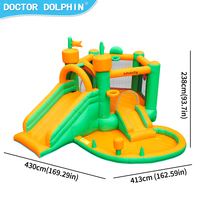 Château gonflable combiné toboggan et piscine à balles Doctor Dolphin pour enfants