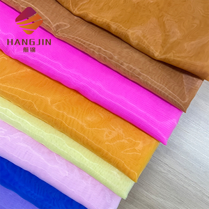 Chất Lượng Cao Trong Suốt Màu Da Nâu Ánh Sáng Lung Linh Organza Vải Lụa Sáng Mềm Mại Mịn Organza Vải Tuyn Vải Cho Váy Cưới - Product Image 3