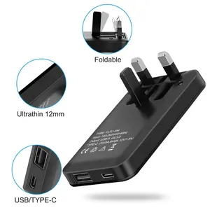 Hochwertige neue Produkte NEU erfinden Handy Brieftasche tragbares Ladegerät UK Wand ladegerät dünne USB UK Stecker Reise ladegerät