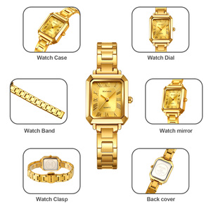 Montre à quartz carrée pour femme SKMEI, bracelet en acier inoxydable, affichage analogique, élégante et tendance - Product Image 2