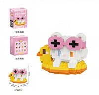 Set Blok Bangunan Meow Woof, Figur Hewan Kucing dan Anjing Mini Kartun Beraneka Ragam, Mainan Puzzle Partikel Mikro untuk Anak-Anak, Custom