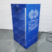 2025 nouveau style magasin de tabac pmma 4 niveaux bleu cigarettes dispositifs stylo vitrine présentoir acrylique CBD jus présentoir