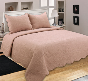 Vente en gros de couvre-lit à ultrasons réversible en microfibre de polyester couvre-lit de couleur unie - Product Image 6