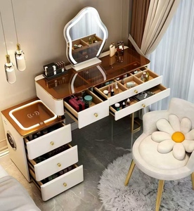 American <b>Light</b> Luxury Intelligent Corner Dressing Table, Wireless Charging High-End Vanity for Bedroom & Small Space - Product Image 3