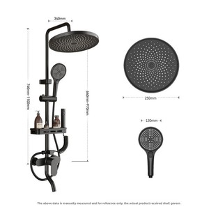 Set Doccia Moderno Completo a Incasso con Rubinetto Vasca, Asta Scorrevole e Doccia a Pioggia ad Alta Pressione a Parete - Product Image 5