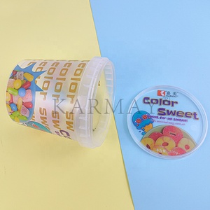 Food Grade <b>Material</b> of 16oz 500ml PP pots High Transparency Round Plastic pots for candy soft sweets Fondants packaging IML - Product Image 6