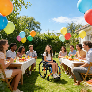 Fauteuil roulant pliable multi-usage avec siège en maille, hauteur réglable par gravité, détachable rapidement, 120 kg - Product Image 1