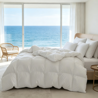 Premium Weiße Gänsedaunen-Bettdecke King Size mit Ägyptischer Baumwollhülle Hotelkollektion