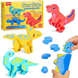 Joycat <strong>Wooden</strong> Children's Early Education Three-dimensional Animal Puzzle Baby Boys and Girls Puzzle Dinosaur Building <strong>Block</strong> Toys - Product Image 1