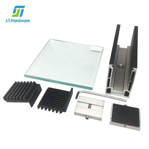 Balaustre di sicurezza in alluminio Hardware alluminio metallo profilo senza cornice morsetto a canale a U ringhiera in vetro - Product Image 5