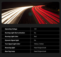 Conjunto de Luces Traseras LED con Guía de Luz para Mazda 6 Atenza, Lámpara LED de Posición, Freno y Señal de Giro, Plug and Play, Piezas de Repuesto para Automóviles