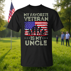 Mon oncle-vétéran préféré porte un t-shirt avec le drapeau américain pour la Journée des Vétérans - Product Image 3