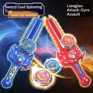 Meilleures ventes, très populaire en ligne : Ensemble <span class=keywords><strong>de</strong></span> jouets pour bébés garçons 0-24 mois, comprenant une épée rotative lumineuse et un <span class=keywords><strong>toupie</strong></span> <span class=keywords><strong>de</strong></span> <span class=keywords><strong>combat</strong></span> à tirer par cordon, style stand <span class=keywords><strong>de</strong></span> rue - Product Image 3