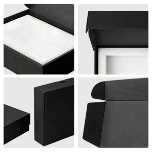 Boîtes d'emballage personnalisées en carton ondulé rigide, impression sur papier noir, pour envoi postal, <span class=keywords><strong>livraison</strong></span>, emballage avec logo - Product Image 3