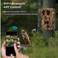 Caméra de chasse sans fil avec contrôle par application Wi-Fi, connexion point de accès, vidéo 4K 48MP, vision nocturne infrarouge et fonction time-lapse, piège photo pour la faune