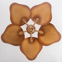 52 en fantaisie Tropical ABS feuille de palmier calme américain Antique Style Vintage décoratif tirer chaîne ventilateur de plafond à distance pour hôtel
