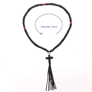 <span class=keywords><strong>Collana</strong></span> del <span class=keywords><strong>rosario</strong></span> con corda di preghiera ortodossa fatta a mano con 100 nodi monaci monastici per cristiani brojanica komboskini nappe - Product Image 5