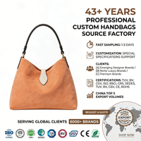 Terrakotta-Wildleder-Schultertasche im Slouchy-Stil mit individuellem rustikalen schwarzem Riemen und weißem Zungenverschluss für Damen – OEM-Anpassung