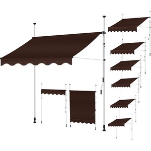LEMO marrón 300x200cm fábrica gran oferta manivela brazo articulado toldo Vertical a prueba de viento PU recubierto poliéster vela marco de aluminio - Product Image 1