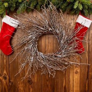 Branches naturelles guirlande de <span class=keywords><strong>porte</strong></span> de Noël couronne d'arbre pour les fêtes de célébration pour la décoration intérieure ornement extérieur festif - Product Image 3