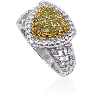 แหวนเพชร Jewelspaark 0.39 กะรัต ทรงกลม สีเหลืองแฟนซี ชุบโรเดียม เงินแท้ 925 เครื่องประดับหมั้นทันสมัยสำหรับผู้หญิง - Product Image 4