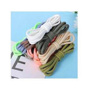 Custom Length 0.5cm Round Thick Rope Shoelaces Polyester Pure Color YZ Classic Martin Boot Shoelace Casual Sports Shoe <b>Laces</b> - Product Image 1