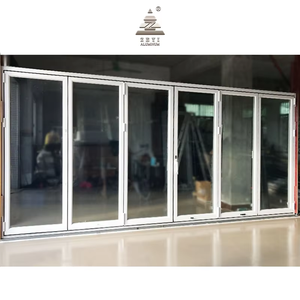 Lüks Modern anti-sıyırma boya alüminyum çerçeve akordeon katlanır kapı katlanabilir kızak ile fiberglas ekran örgü - Product Image 2
