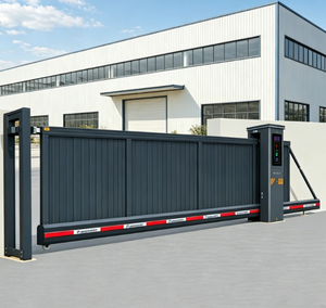 Portail Coulissant Télescopique Électrique Automatique Zhanjiang en Alliage d'Aluminium, Conception Cantilever pour Entrée de Villa, École, Usine – Style Moderne - Product Image 1