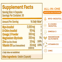 Complément Multivitaminé LIFEWORTH pour la Santé Féminine – Capsules avec Myo-Inositol, D-Chiro, Oméga-3, Vitamine D3 et Zinc pour Adultes