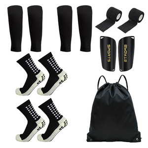 Chaussettes de football en gros Bandage mollet manches antidérapant jambières ensembles de protège-tibias <span class=keywords><strong>pour</strong></span> le basket-ball Football Sports - Product Image 2