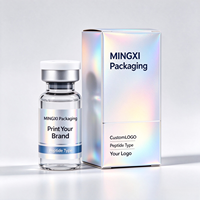 Étiquettes pour ampoules de peptides en marque blanche 2ml 4ml 10ml nacrées avec boîte à fermeture ruban et insert en carton