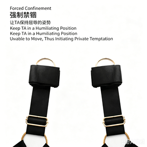 สายรัดติดเตียงแบบ BDSM สีดำ ปรับได้ พร้อมห่วงโลหะ สำหรับการเล่นสำหรับผู้ใหญ่ - Product Image 3