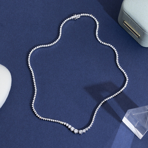 时尚珠宝 <span class=keywords><strong>MSN</strong></span>-858 39 厘米 14k 金精美项链 圆形切割实验室培育钻石网球链项链 - Product Image 4