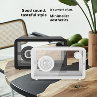 Nuevo Altavoz Bluetooth Transparente con Luz LED RGB de Colores, Decoración para el Hogar, Material ABS, Adorno de Audio Inalámbrico Moderno