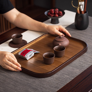 Bamboo <b>Tea</b> <b>Tray</b> Rectangular Solid Color For Hotel Teahouse Home Serving - Product Image 1