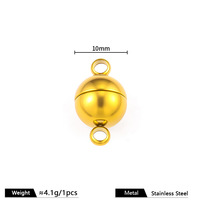 Fermoirs magnétiques sphériques ronds étanches plaqués or PVD 18 carats de 8 mm et 10 mm pour la fabrication de colliers et bracelets DIY